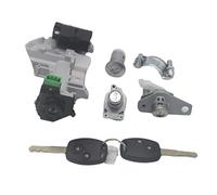 Clynex AL036 COMPLETE LOCK SET IGNITION SWITCH DOOR BARREL TRANS 2 KEYS WITH 46 CHIP, for Civic, 06-08 Ignition Switch Lock(BLACK Complete Set)