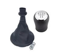 Clynex Car 6 Speed Gear Stick Shift Knob Boot, for Transporter, for Multivan, Caravelle T5 2003-2010 Leather Gear Shift Knob(Silver 5 Speed)