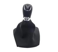 Clynex Car Gear Shift Knob Lever Stick Handle Gaiter Leather Boot Cover Case, for Skoda, for Octavia, A5 A6 2004-2012 Gear Shift Knob(Black 5 Speed Set)