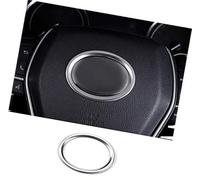 Clynex, for Camry XV70 2018 2019 2020, Stainless Steel Car Steering Wheel Trim Circle Cover Sticker Interior Moulding Steering Wheel Sticker(Black B Silver)