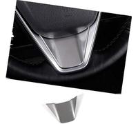 Clynex, for Camry XV70 2018 2019 2020, Stainless Steel Car Steering Wheel Trim Circle Cover Sticker Interior Moulding Steering Wheel Sticker(Black A Silver)
