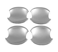 Clynex For Civic, 2006 2007 2008 2009 2010 2011 Glossy Black Chrome Car Door Handle Cover Decor Trim Styling Accessories Car Door Handle Cover(BLACK Silver Bowl)