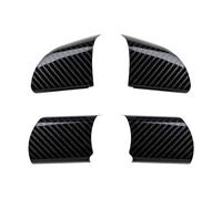 Clynex for Ford, for Focus 2 MK2 2005-2011, Stainless Steel Car Interior Steering Wheel Decoration Cover Sticker Trim Accessories Steering Wheel Decal for Mk2(Black Carbon)