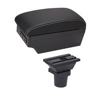 Clynex For Toyota, for Aqua Car Armrest Box Car Centre Console Storage Box USB Arm Rest Accessory Car Armrest(BLACK E1 White Line)