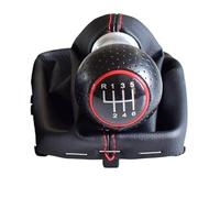 Clynex Manual 5 6 Speed Gear Shift Shifter Cover, for, A3 S3 2001 2002 2003 Lever Knob Gaiter Boot Case Collar Car Styling Gear Shift Knob(Black 6 Speed-Red)