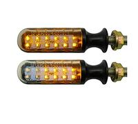 Clynex Motorcycle LIGHT Turn Signals E24 LIGHT Flashing Blinker Flowing Water Built In Relay Turn Signal Light 12LED Auto Indicators Motorcycle Indicator Light(2pcs)