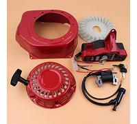 Clynex Recoil Starter Start Switch Cooling Fan Housing Ignition Coil Kit Engine Generator Water Pump For GX160 GX200 168F 2-3KW 19511-ZE1-000 30500-ZE1-033 Recoil Pull Starter