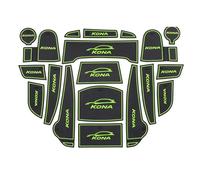 Clynex Rubber Door Groove Pad, for, for Hyundai, for Kona OS Kauai 2018 2019 Dust-proof Storage Mat Gate Slot Cushion Car Sticker Rug Accessories Anti Slip Mat(With logo 19pcs-01)