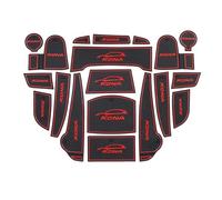 Clynex Rubber Door Groove Pad, for, for Hyundai, for Kona OS Kauai 2018 2019 Dust-proof Storage Mat Gate Slot Cushion Car Sticker Rug Accessories Anti Slip Mat(With logo 19pcs)