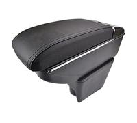 Clynex Storage Box Center Centre Console Leather Tray Dual Layer Armrest Arm Rest, for VW, for POLO, Mk5 6R, for vento, 2010-2017 Car Armrest(Black thread)