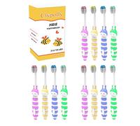 Clypolly Kids Bee Toothbrush, Soft Bristle Individually Wrapped Toothbrushes, Child Sized Brush Head, for Toddlers Girls and Boys 3-12 Years Pack of 12