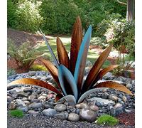clyqyy DIY Metal Agave Plant Art Yard Tequila Art Sculpture, Tequila Rustic Garden Sculpture Statue Outdoor Decor,Agave Metal Plants for Yard, Garden Lawn Ornaments (12 Leaves -Blue)