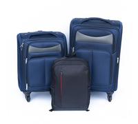 Clyrava 20/24 Inch Suitcase Set 2 Piece Luggage Sets with Spinner Wheels Soft Sided Carry on Luggage Set, Softside Suitcases for Women/Men Travel, without Password Lock, Blue, 26.83 x 16.54 x 11.42