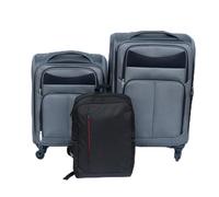 Clyrava 20/24 Inch Suitcase Set 2 Piece Luggage Sets with Spinner Wheels Soft Sided Carry on Luggage Set, Softside Suitcases for Women/Men Travel, without Password Lock, Grey, 26.83 x 16.54 x 11.42