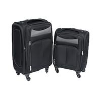 Clyrava 20/24 Inch Suitcase Set 2 Piece Luggage Sets with Spinner Wheels Soft Sided Carry on Luggage Set, Softside Suitcases for Women/Men Travel, without Password Lock, Black, 26.83 x 16.54 x 11.42