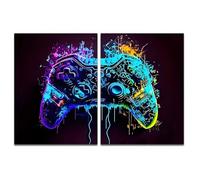 Clyrax 2PCS Vibrant Gaming Posters, Canvas Gaming Wallpaper, Modern Posters for Bedroom, Frameless Wallpaper for Room Decor, Boys Teenager Bedroom & Game Room, Gift Set for Gamers
