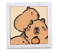 Clyrax Capybara Diamond Art Kits with Frame, 5D DIY Full Drill - Stitch Diamond Painting Kit for Adults & Kids, Embroidery Gem Art Gift for Crafts Home Decor, Capybara Gifts for Women Her
