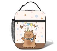Clyrax Capybara Print Packed Lunch Bag, Insulated Girls Polyester Capybara Bag for School and Picnics, Childrens Cute Lunch Bags for Travel and Outdoors, Gift for Capybara Lovers and Children