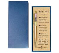 Clyrax Crystal Pen Retractable Ballpoint, Handmade Self Love Pen with Sparkling Stone Decor, Inspirational Pens for Women with Black Ink, Fancy Pen Gift Set in Elegant Box for Birthday Graduation