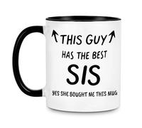 Clyrax This Guy Has The Best Sister Mug, White Coffee Mugs, Ceramic Coffee Cup with Quote, Funny Gifts for Brother Sister, Sarcastic Humor Drinking Mug, Gift for Siblings Family Friends