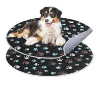 Clysee 2 Pack 32" Round Whelping Pads for Dogs Washable Pee Pads for Dog Waterproof Pee Pads Black Reusable Puppy Pads Pet Training Pads Absorbent Floor and Bed Mat Fleece Pee Pad for Potty