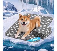 Clysee 2 Pack Dog Cooling Mat 27" x 36" Self Cooling Pet Cat Pad with Color Changing Star Pattern Portable Washable Summer Blanket for Large Dogs Cats Non-Slip Mat for Crate Travel Indoor Outdoor