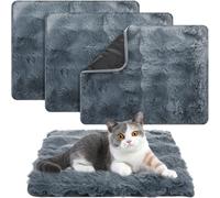 Clysee 3 Pack Self Warming Cat Bed 16x24 Inch Thermal Heating Cat Pad Ultra Soft Bed Mat for Small Dogs Kitten with Washable Removable Cover Non Slip Bottom for Indoor Outdoor Use(Gray)