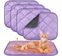 Clysee 4 Pack Self Heating Cat Pad Self Warming Dog Mat Reflects Body Heat Extra Warm Thermal Pet Pad Washable Dog Cat Bed Crate Bed Mat Blanket(16 x 20 Inch,Purple)