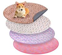 Clysee 4 Pack Whelping Pads Washable for Dog Waterproof Pet Pads Dog Pee Pads Reusable Training Pads Absorbent Round Whelping Pad Floor Pad Dog Bed Mat Puppy Pad for Crate Potty(36 Inch, Bright Color)