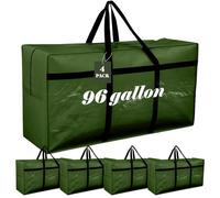 Clysee 4 Pcs 96 Gallon Extra Large Moving Bags Heavy Duty Storage Bag with Strong Zipper Handle Foldable XXL Jumbo Storage Tote Packing Moving Box for College Dorm Travel Cloth Duffle (Green)