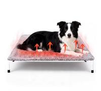 Clysee 50x32inch Large Self-Warming Dog Cot Pad for Elevated Dog Beds | Thermal Mat with Corner Straps, Securely Fit Raised Cots, Removable Cover Machine Washable, Non-slip Bottom, Large Dogs