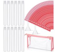 Clysee 79 Pcs Secret Tampon Flask Set Includes 25 pcs 0.5 oz Hidden Tube Flasks Plastic Disguised Beverage Tubes 50 Reusable Wrappers 2 Clear Case Funnel for Alcohol Liquor Cruise (KEN-Clysee-0396)