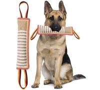 Clysoru Dog Tug Toy Dog Tough Jute Bite Pillow Lasting Training Equipment Two Flag Handles Puppy to Large Dogs Interactive Toy war Toys for Aggressive chewers