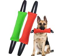 Clysoru Dog Tug Toy Double Pack Tough Jute Bite Pillow Training Equipment Puppy to Large Dogs Interactive