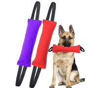 Clysoru Dog Tug Toy Double Pack Tough Jute Bite Pillow Training Equipment Puppy to Large Dogs Interactive