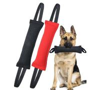 Clysoru Dog Tug Toy Double Pack Tough Jute Bite Pillow Training Equipment Puppy to Large Dogs Interactive