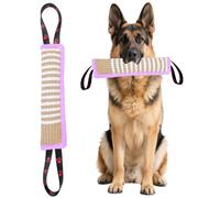 Clysoru Dog Tug Toy Tough Jute Bite Pillow Lasting Training Equipment Puppy to Large Dogs Interactive for Large and Small (Rose Pink)