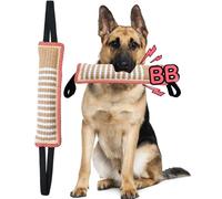 Clysoru Tug Toy for Dogs Squeaky Toy with 2 Strong Handles Lasting Training Equipment Puppy to Large Dog Interactive Toys of War Pull Indestructible Rope Pet Crinkle Teething