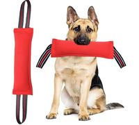 Clysoru Tug Toy for Dogs Tug of War Dog Toy with 2 Strong Red Band Handles Lasting Training Equipment Puppy to Large Dogs Interactive Toy Best for Tug of War Pull Indestructible Rope Toys (Vermeil)