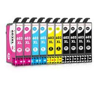Clywenss 10-Pack 603XL Ink Cartridges Compatible with Epson 603 XL Multipack for Expression Home XP2100 XP3100 XP4100 XP-2100 XP-3100 XP-4100 XP-2150 XP-3155 XP-4105 Workforce WF-2830 WF-2835 WF-2850