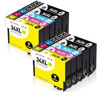 Clywenss 10-Pack Compatible 34XL Ink Cartridges for Epson 34 XL Multipack | Compatible with Epson WorkForce Pro WF-3720 WF-3725 WF3720 WF3725 WF-3720DWF WF-3725DWF Printer (Black Cyan Magenta Yellow)