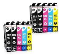 Clywenss 10-Pack Compatible 502XL Ink Cartridges for Epson 502 XL Multipack | Compatible with Epson Expression Home XP-5100 XP-5105 XP-5150 XP-5155 WorkForce WF-2860 WF-2865 WF-2880 WF-2885 DWF Printer
