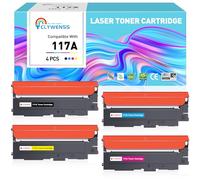 Clywenss 117A Toner Cartridges Compatible with HP 117A for Color Laser 150nw 150a MFP 179fnw 179fwg 178nw 178nwg 150 178 179 Printer W2070A W2071A W2072A W2073A (4-Pack, Black Cyan Magenta Yellow)