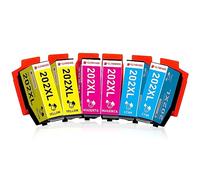 Clywenss 202 XL Ink Cartridges Compatible with Epson 202XL 202 XL Multipack for Expression Premium XP6100 XP6105 XP-6100 XP-6105 XP6000 XP6005 XP-6000 XP-6005 Printer Ink, 6-Pack (Cyan Magenta Yellow)