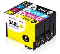 CLYWENSS 34XL Ink Cartridges Compatible with Epson 34 XL 34XL Multipack for WorkForce Pro WF3720 WF-3720 WF3725 WF-3725 WF-3720DWF WF-3725DWF Printer Ink Cartridges, 4-Pack (Black Cyan Magenta Yellow)