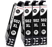 Clywenss 502 XL Ink Cartridges Compatible with Epson 502XL 502 XL Black for Expression Home XP-5100 XP-5105 XP-5150 XP-5155, WorkForce WF-2860DWF WF-2860 WF-2865 WF-2880 WF-2885 DWF Printer, 4-Pack
