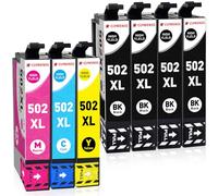 Clywenss 7-Pack 502XL Ink Cartridges Compatible with Epson 502XL 502 XL Multipack for Expression Home XP-5100 XP-5105 XP-5150 XP-5155 WorkForce WF-2860 WF-2865 WF-2880 WF-2885 DWF (4BK, 1C, 1M, 1Y)