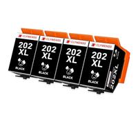 Clywenss Compatible 202XL Ink Cartridges Black for Epson 202 XL, 4-Pack