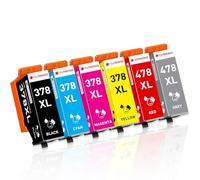Clywenss Compatible 378XL 478XL Ink Cartridges for Epson XP-15000, 6-Pack