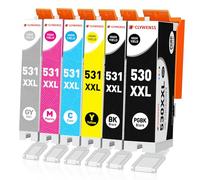 Clywenss Compatible PGI-530 CLI-531 Ink Cartridge for Canon 530 531, 6-Pack